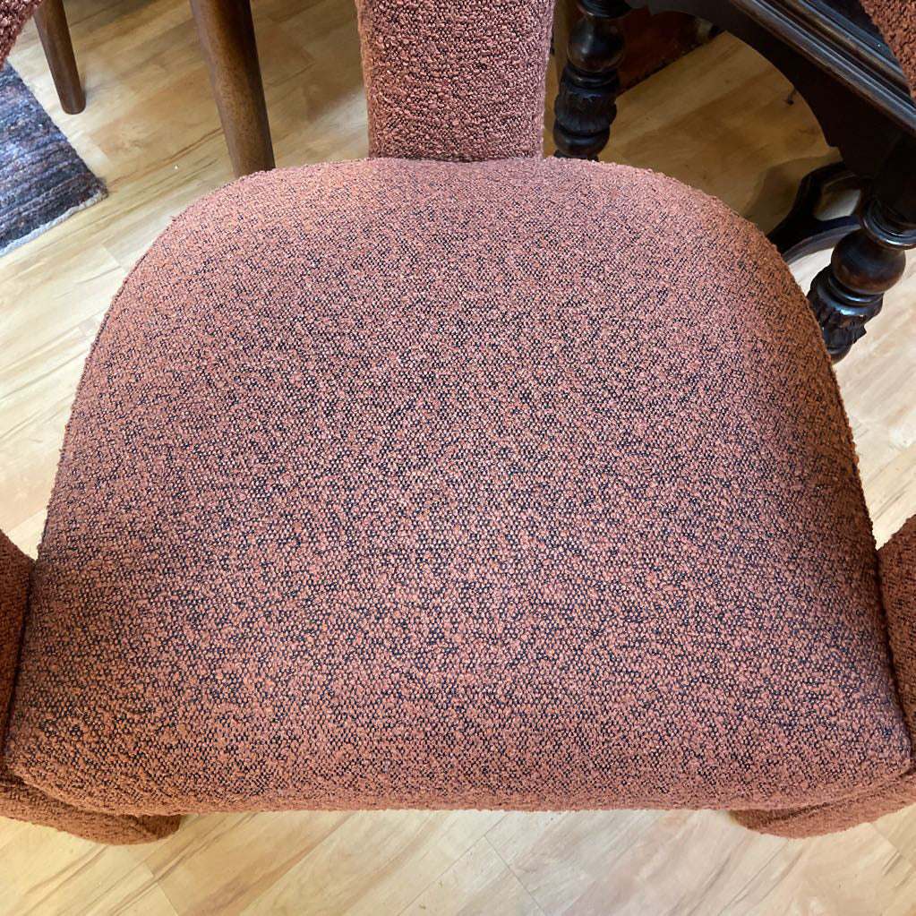 Copper Boucle Curved Back Accent Chair