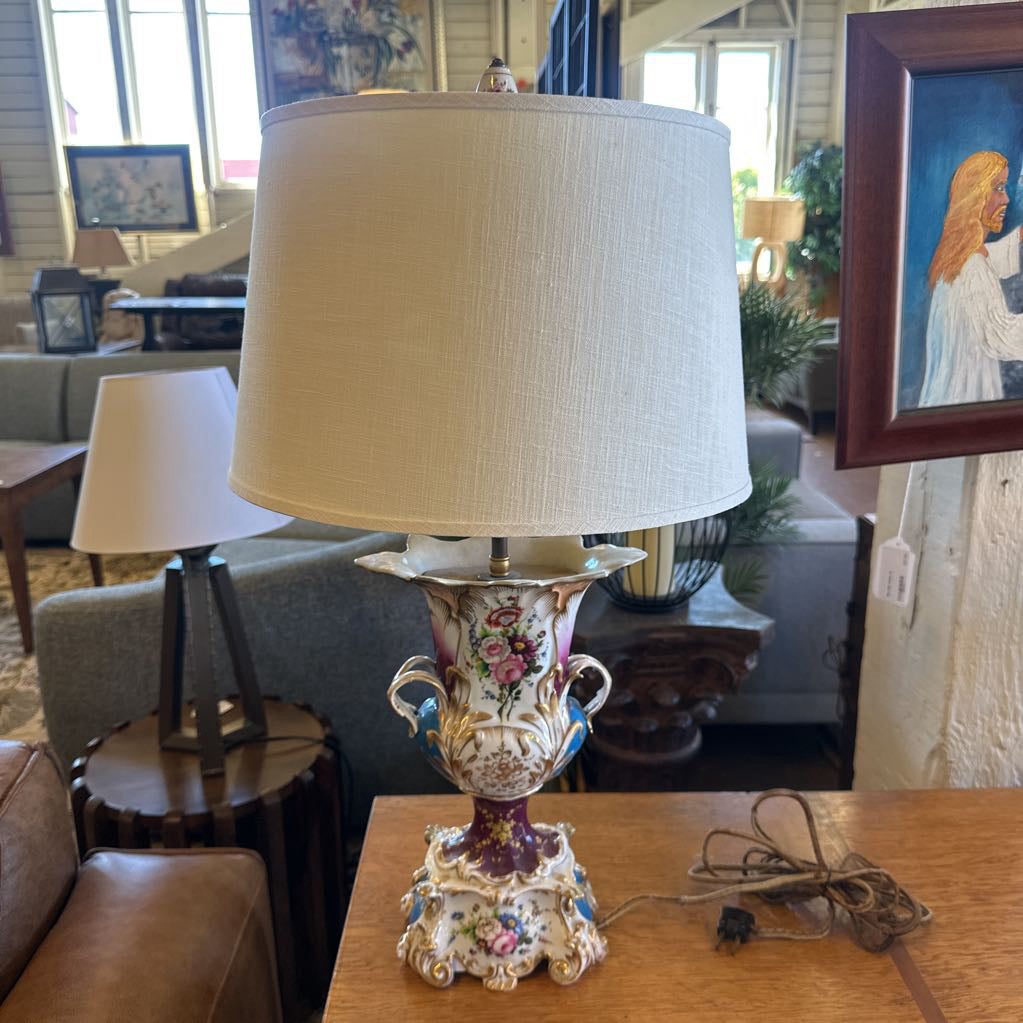 Antique Ornate Gilded Table Lamp