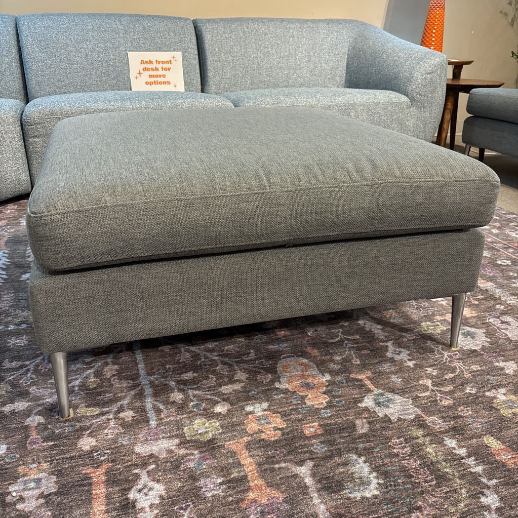 Article Down Stuffed Grey Ottoman