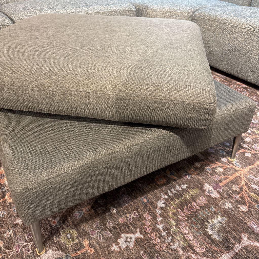 Article Down Stuffed Grey Ottoman