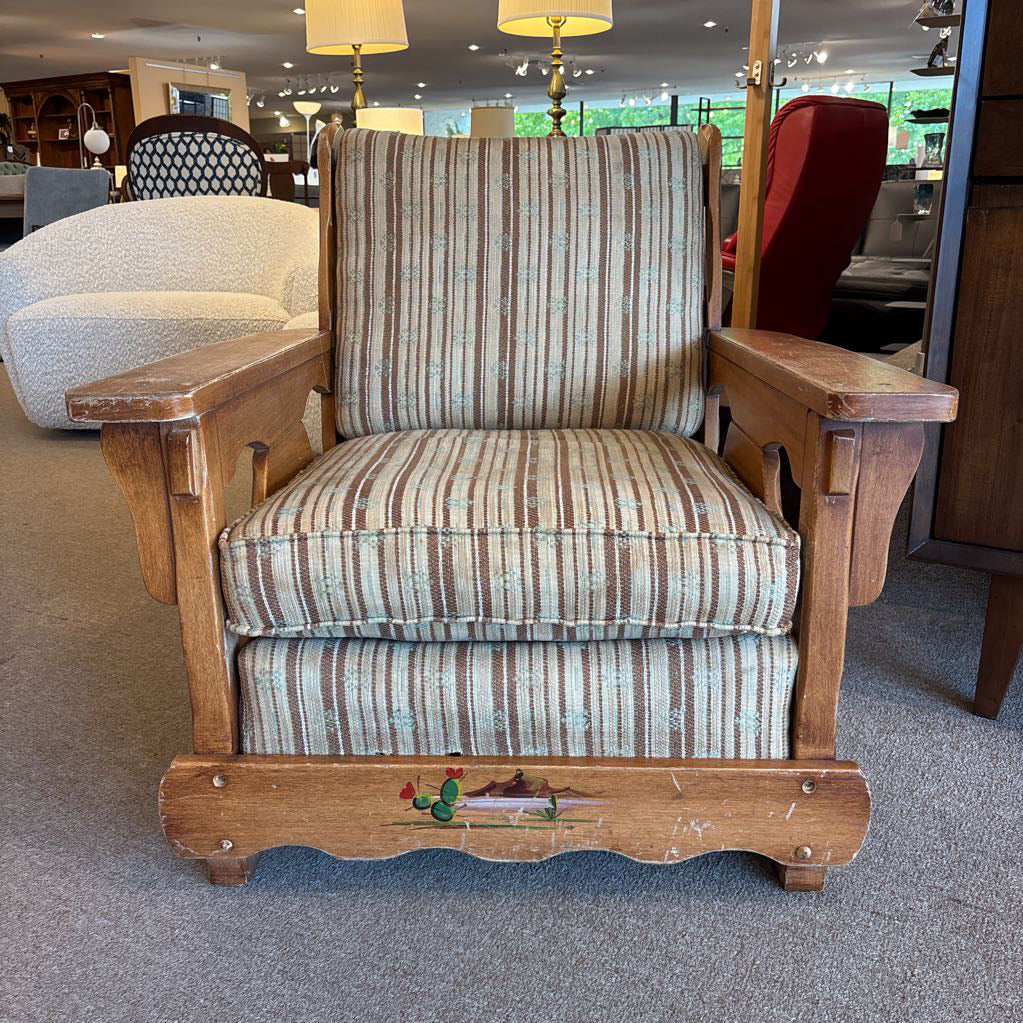 Vintage Wood Frame Ranch Style Accent Chair U ACCENT CHAIRS