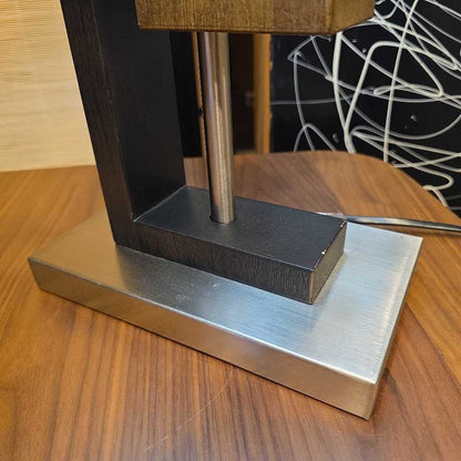 Offset Geometric Design Base Table Lamp with Black Shade