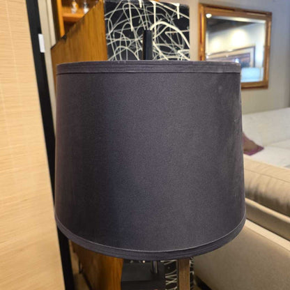 Offset Geometric Design Base Table Lamp with Black Shade