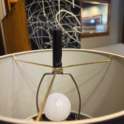 Offset Geometric Design Base Table Lamp with Black Shade