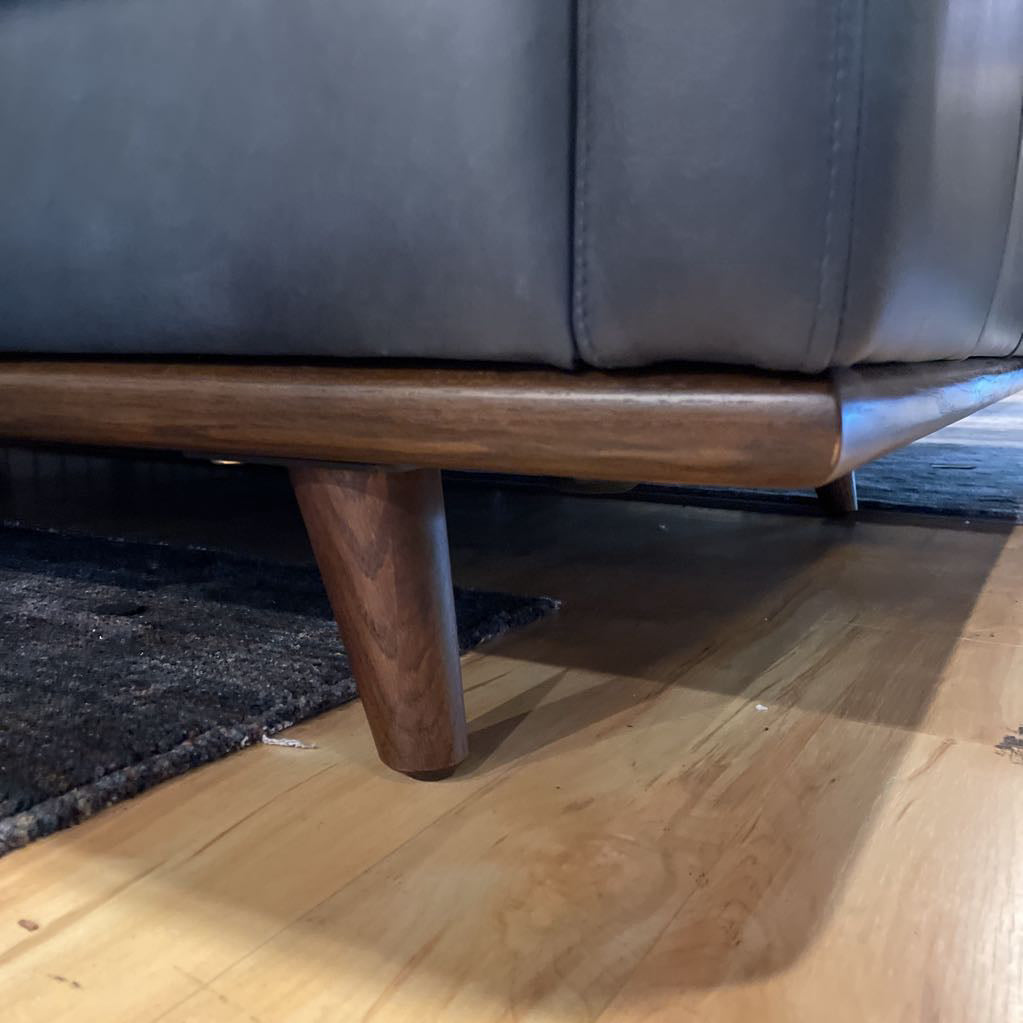 Edith Blue Leather Sofa