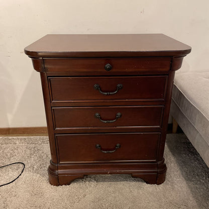 Dark Wood 3 Drawer End Table