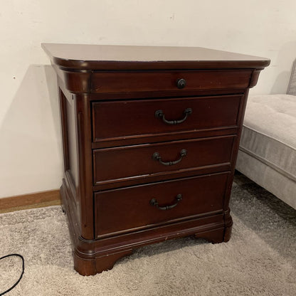 Dark Wood 3 Drawer End Table
