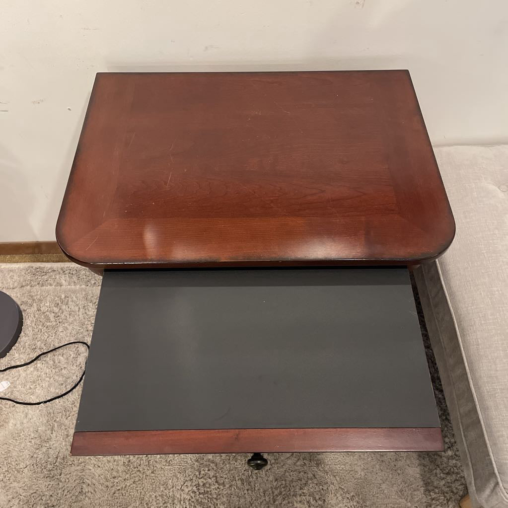 Dark Wood 3 Drawer End Table