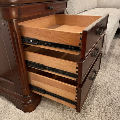 Dark Wood 3 Drawer End Table