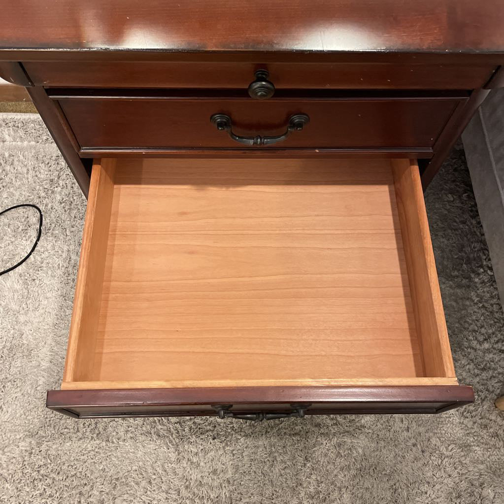 Dark Wood 3 Drawer End Table