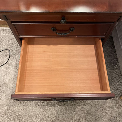 Dark Wood 3 Drawer End Table