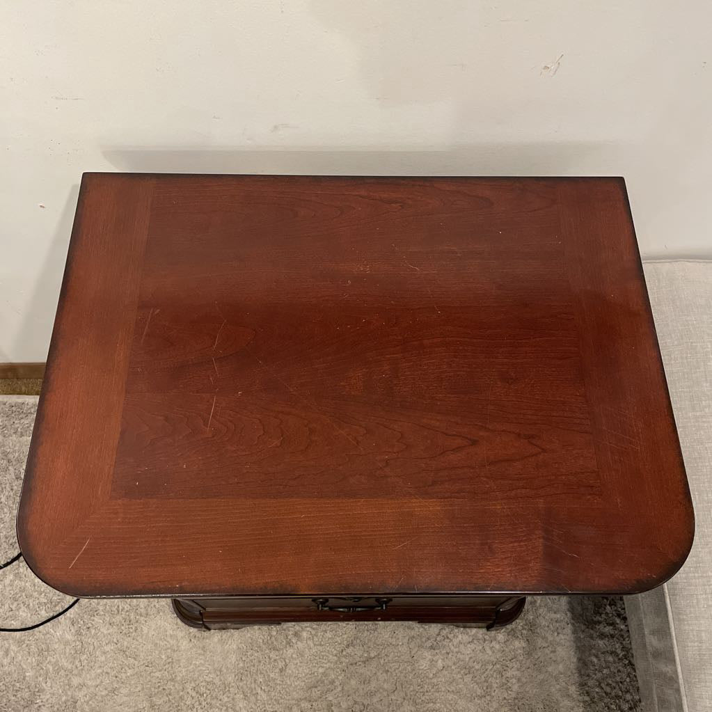Dark Wood 3 Drawer End Table
