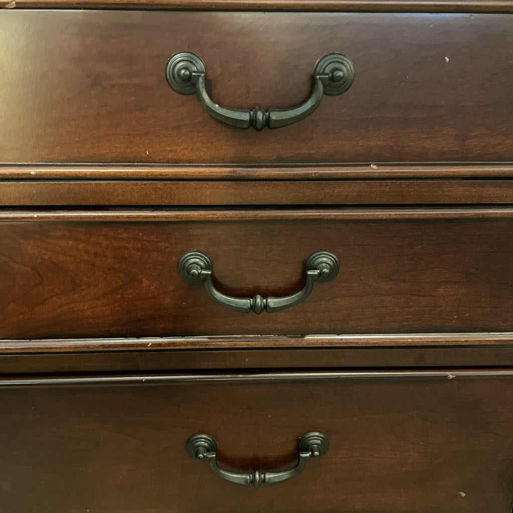 Dark Wood 3 Drawer End Table