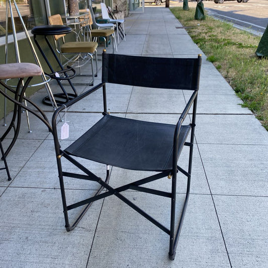 Charcoal Leather Directors Chair U ACCENT CHAIRS