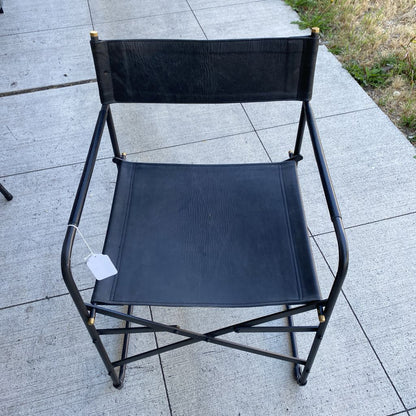 Charcoal Leather Directors Chair