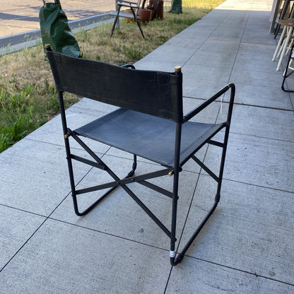 Charcoal Leather Directors Chair