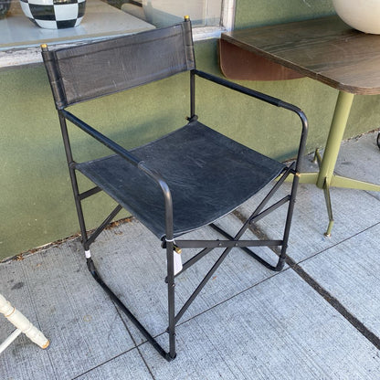 Charcoal Leather Directors Chair