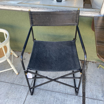 Charcoal Leather Directors Chair