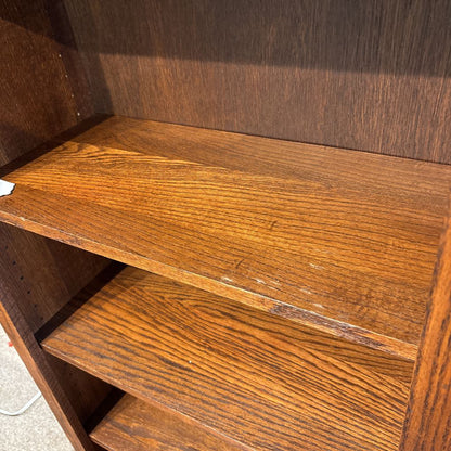 Oak Mission Style Double Bookcase