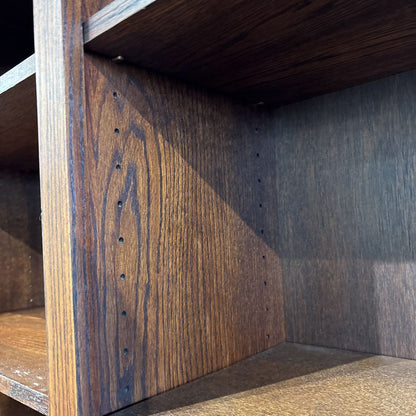 Oak Mission Style Double Bookcase