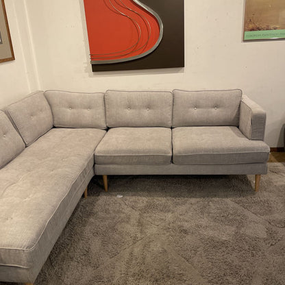 Silver Tufted LAF Sectional