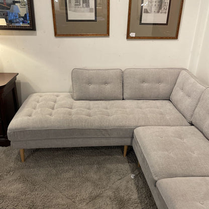 Silver Tufted LAF Sectional