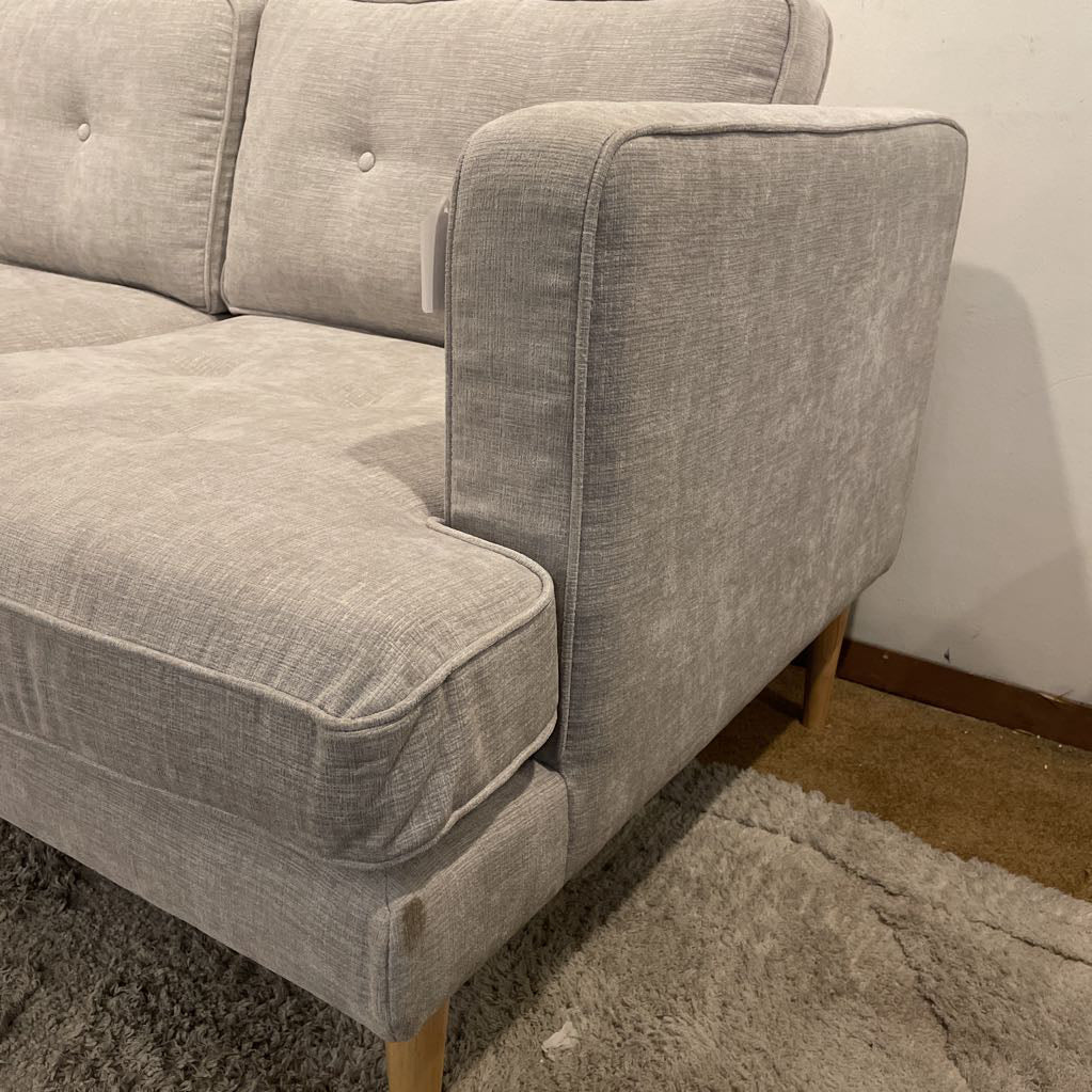 Silver Tufted LAF Sectional