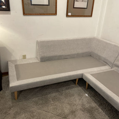 Silver Tufted LAF Sectional