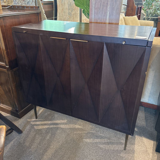 Mitchell Gold & Bob Williams Bar Cabinet w/ Lift Top & Mirror C BAR SERVERS