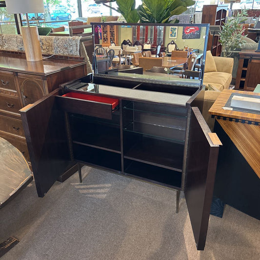 Mitchell Gold & Bob Williams Bar Cabinet w/ Lift Top & Mirror C BAR SERVERS
