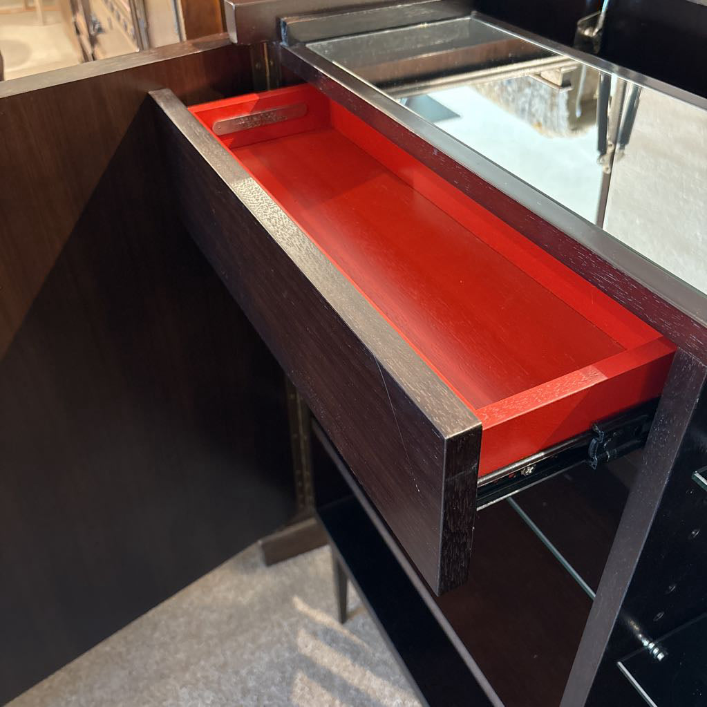 Mitchell Gold & Bob Williams Bar Cabinet w/ Lift Top & Mirror C BAR SERVERS
