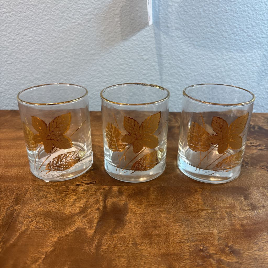 Gold Decal Glass (SET OF 3) SMALLS