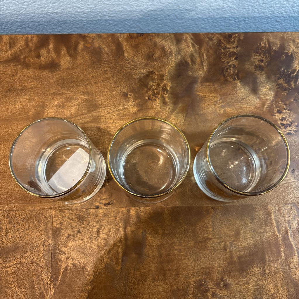 Gold Decal Glass (SET OF 3) SMALLS