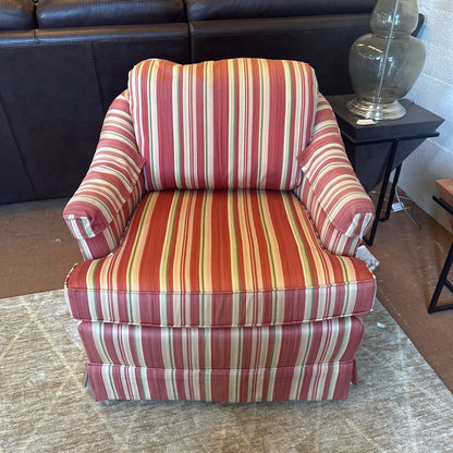 Red Striped Swivel Rocker