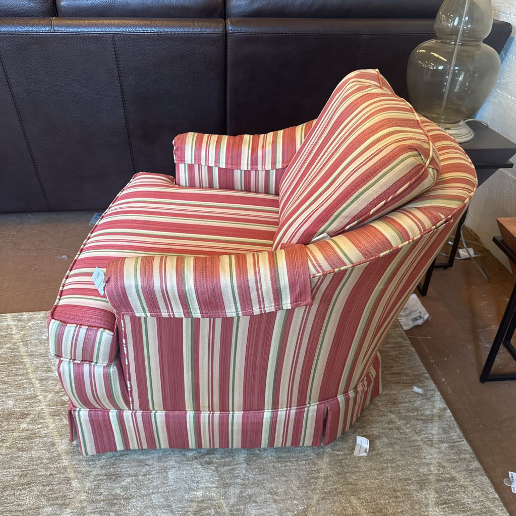 Red Striped Swivel Rocker