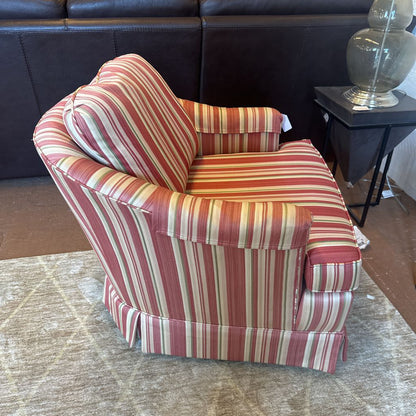 Red Striped Swivel Rocker
