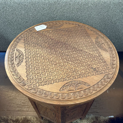 Small Vintage Carved Collapsible Side Table C SIDE TABLES