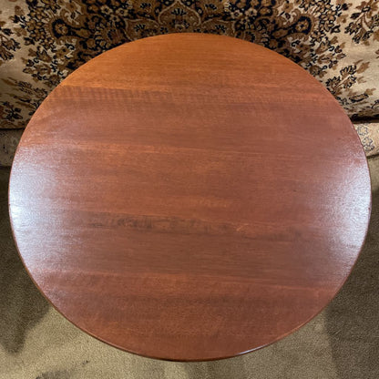 Vintage Round Carved Wood Hall Table