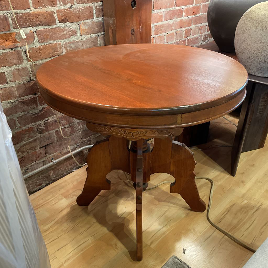 Vintage Round Carved Wood Hall Table C SIDE TABLES