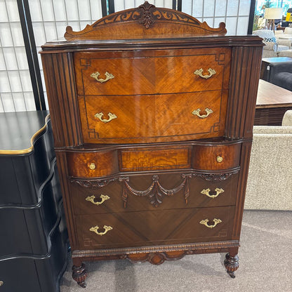 Early 1900's Burl Wood Chest of Drawers