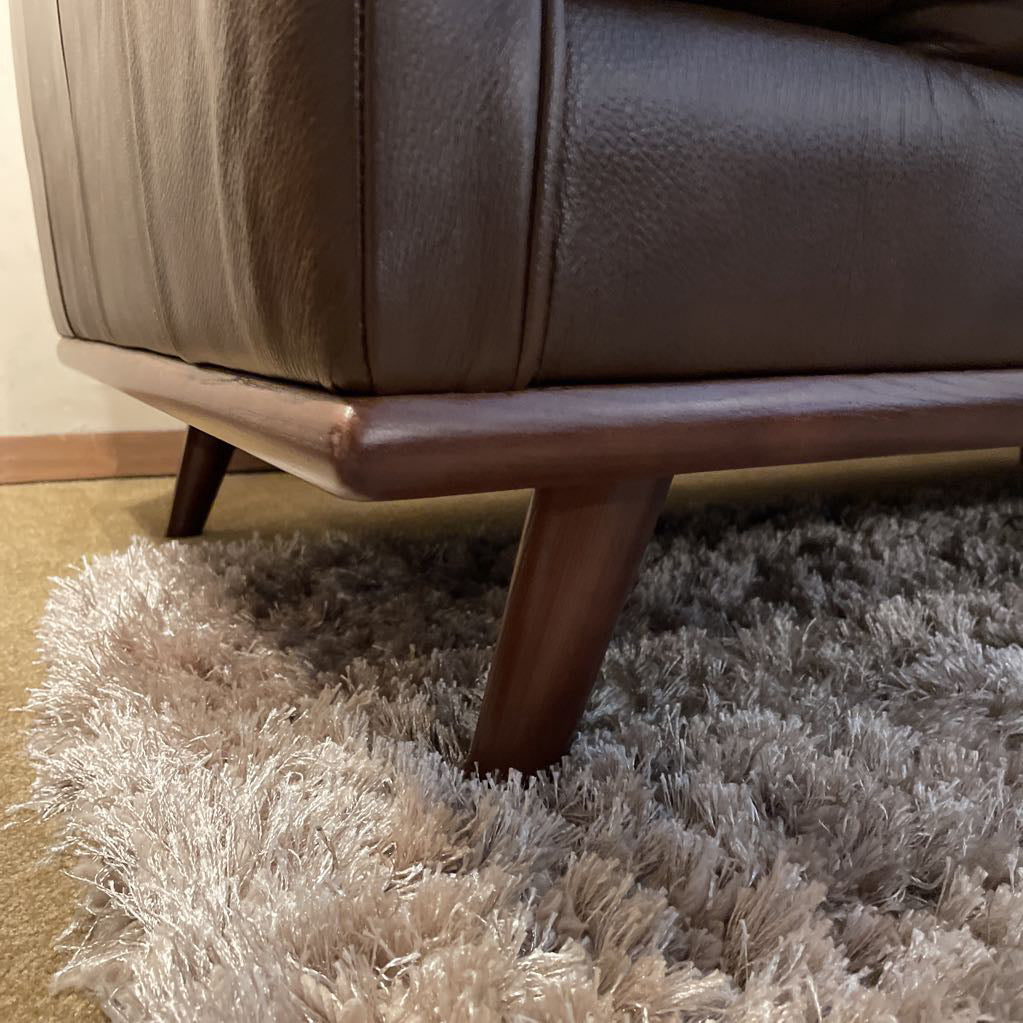 Karlstad Mocha Leather RAF Chaise Sectional