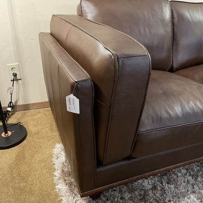 Karlstad Mocha Leather RAF Chaise Sectional