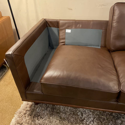 Karlstad Mocha Leather RAF Chaise Sectional