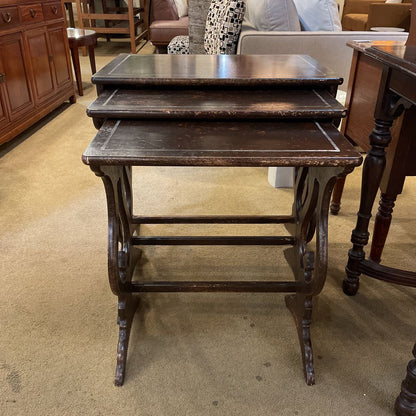 Dark Wood Nesting Tables SET of 3