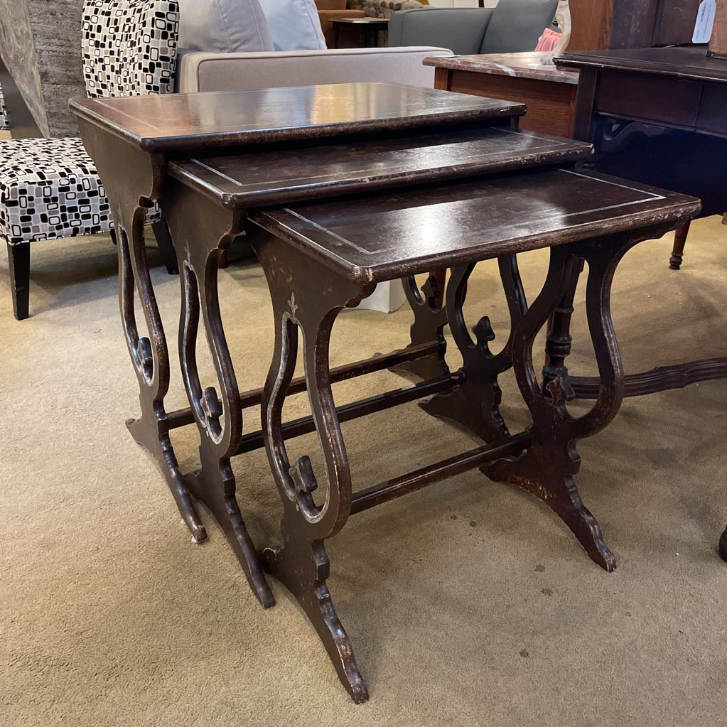 Dark Wood Nesting Tables SET of 3
