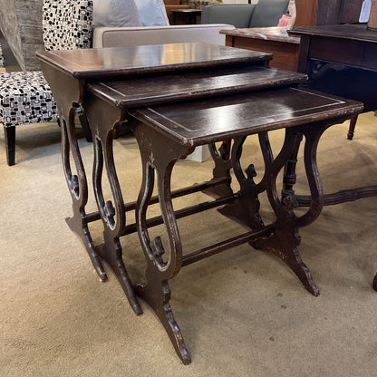 Dark Wood Nesting Tables SET of 3