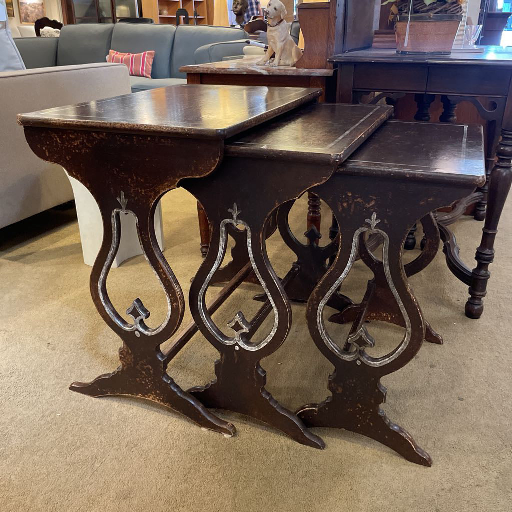 Dark Wood Nesting Tables SET of 3