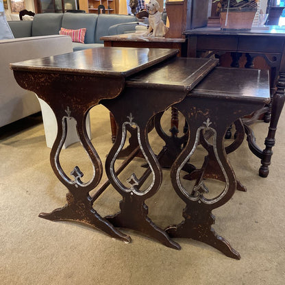 Dark Wood Nesting Tables SET of 3