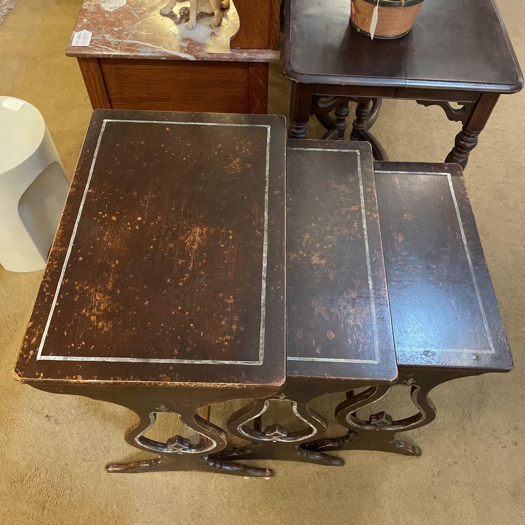 Dark Wood Nesting Tables SET of 3