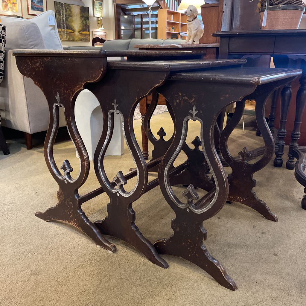 Dark Wood Nesting Tables SET of 3